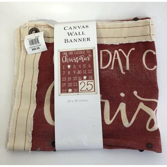 Primitives By Kathy Canvas Wall Banner Christmas Countdown Advent Calendar One - Picture 3 of 4